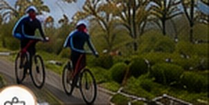 Ciclistas recorriendo la ciclovía de Malalcahuello entre bosque