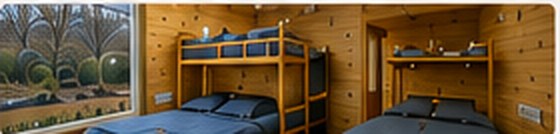 Habitación de Refugio Kürü con camas literas de madera